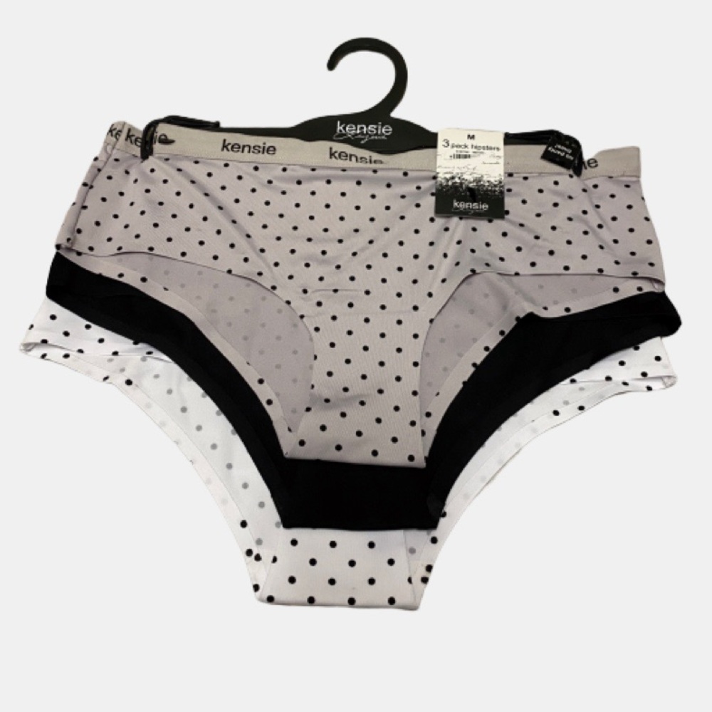 Kensie 3 Pack Laser Cut Hipster Panties  Medium